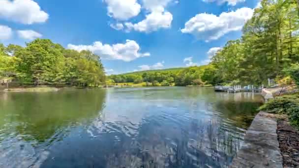 Scenic Panorama Lake Dartmoor Tennessee Shows Very Calm Glassy Lake — Stock Video