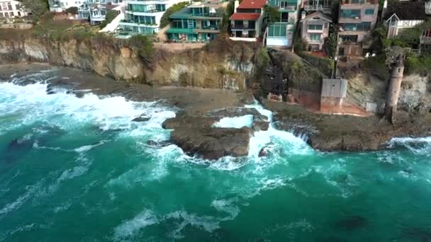 Coastal View Affluent Wealthy Community Laguna Beach California Shows Spectacular — стоковое видео