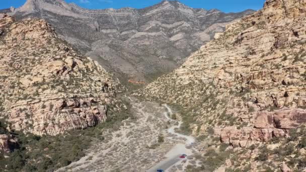 Las Vegas Nevada Daki Red Rock Kanyonu Nda Kurak Engebeli — Stok video