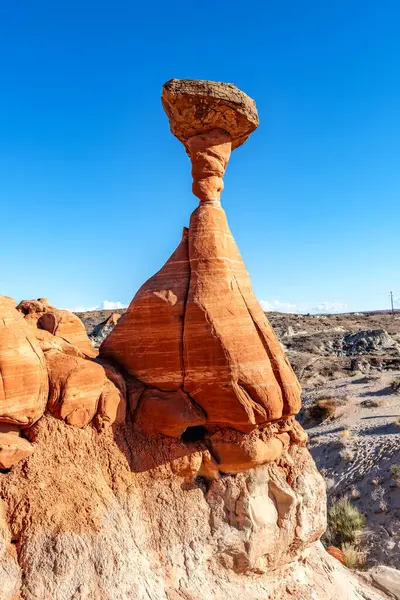 White Red Sandstone Toadstool Hoodoo Kanab Utah Showing Highly Eroded Лицензионные Стоковые Фото