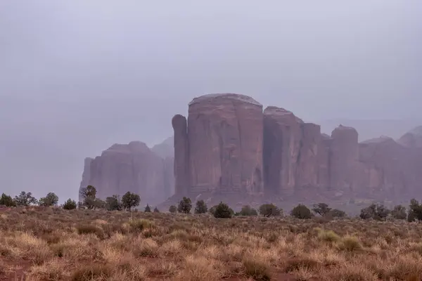 Many Areas Monument Valley Host Smaller Mountainous Formations Shown Here Стоковое Изображение