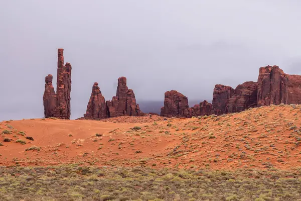 Muitas Áreas Dentro Monument Valley Mostram Consequências Significativas Erosão Pois Imagens Royalty-Free