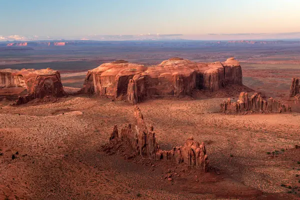 Rugged Monument Valley Hunt Mesa Iconic Butte Spire Mitten Formations Stock Fotografie