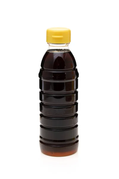 Пластиковая Бутылка Соевого Соуса Белом Фоне — стоковое фото