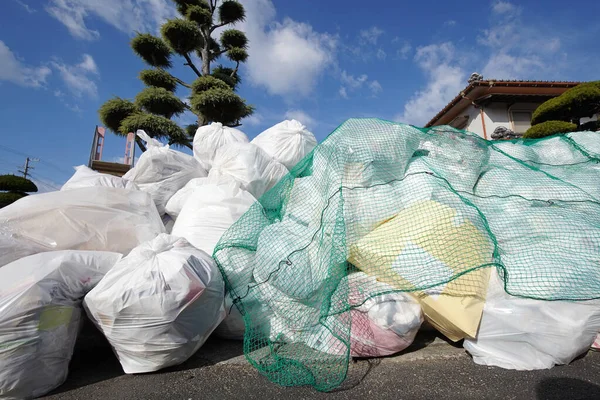 Kagawa Japan Července 2023 Tříděné Pytle Odpadky Nebo Pytle Odpadky — Stock fotografie