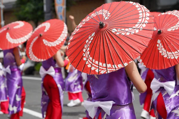 Kagawa Japonya Temmuz 2023 Ünlü Yosakoi Festivali Nde Dans Eden — Stok fotoğraf