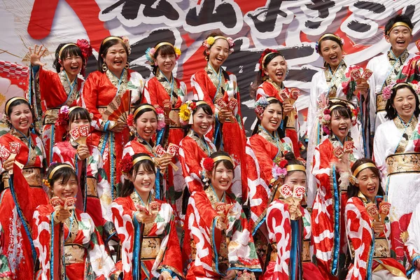 Kagawa Japan July 2023 Japanese Performers Dancing Famous Yosakoi Festival — Stock Photo, Image