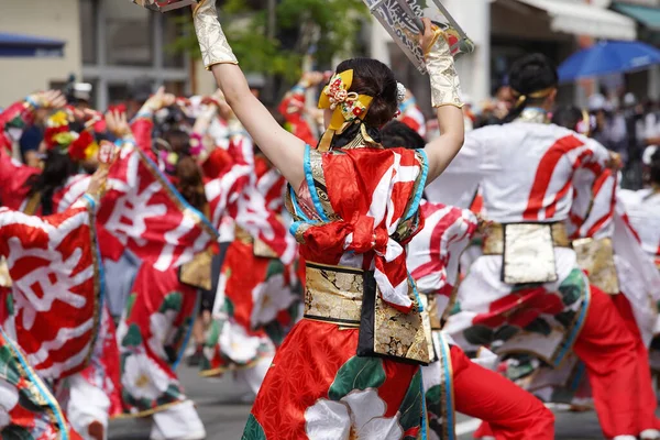 Kagawa Japan Června 2023 Japonští Umělci Tančí Slavném Yosakoi Festivalu — Stock fotografie