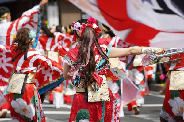 Kagawa Japón Julio 2023 Artistas Japoneses Bailando Famoso Festival Yosakoi —  Fotos de Stock