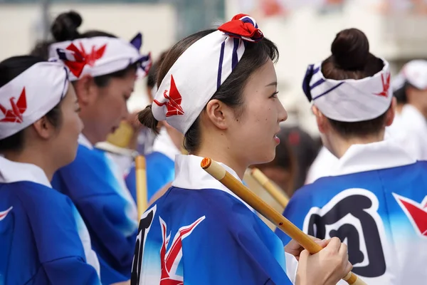 Kagawa Japonya Temmuz 2023 Ünlü Awa Odori Festivali Nde Dans — Stok fotoğraf
