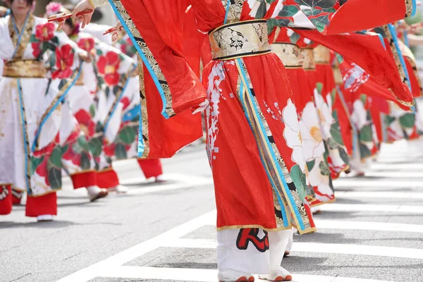 Кагава Япония Июля 2023 Года Японские Исполнители Танцуют Знаменитом Фестивале Стоковое Фото