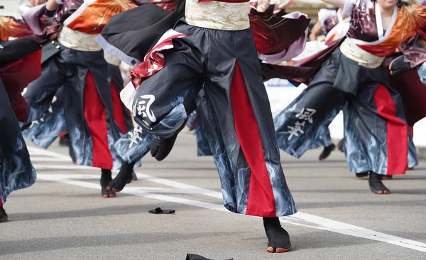 Kagawa Japão Julho 2023 Artistas Japoneses Dançando Famoso Yosakoi Festival Imagens Royalty-Free