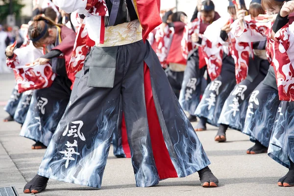 Кагава Япония Июля 2023 Года Японские Исполнители Танцуют Знаменитом Фестивале Стоковое Изображение
