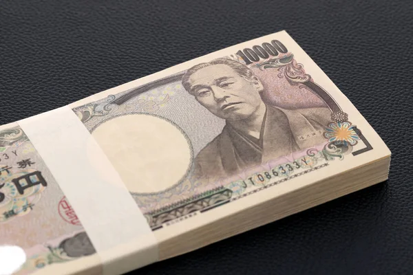 Японская Иена 10000 Иен Пачка Купюр Банкноты Японском Написаны 000 Лицензионные Стоковые Фото