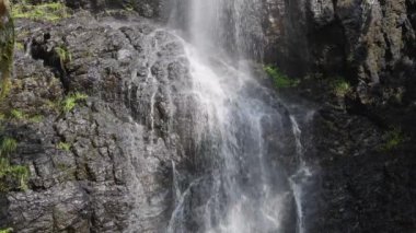 Şelalenin arka planını düşürür ve sıçratır.