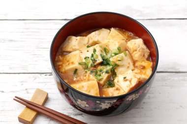 Japon usulü Çin mutfağı mapo tofu 'su. 