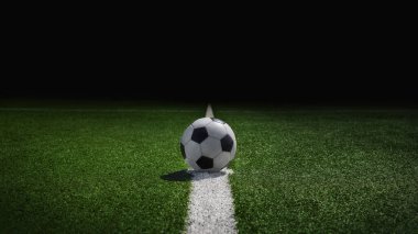 Futbol topuyla dokuma futbol sahası - orta saha, orta saha