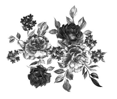 3 Boyutlu düğün çiçekleri, gümüş çiçekleri, metalik düğün çiçekleri tasarımı, lüks metalik çiçek arkaplanı, çiçek illüstrasyonu