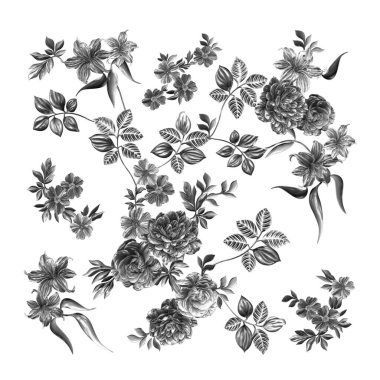 3 Boyutlu düğün çiçekleri, gümüş çiçekleri, metalik düğün çiçekleri tasarımı, lüks metalik çiçek arkaplanı, çiçek illüstrasyonu