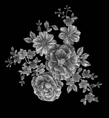 3 Boyutlu düğün çiçekleri, gümüş çiçekleri, metalik düğün çiçekleri tasarımı, lüks metalik çiçek arkaplanı, çiçek illüstrasyonu