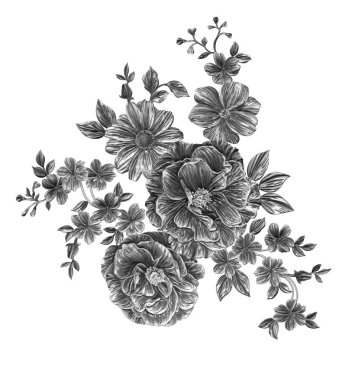 3 Boyutlu düğün çiçekleri, gümüş çiçekleri, metalik düğün çiçekleri tasarımı, lüks metalik çiçek arkaplanı, çiçek illüstrasyonu