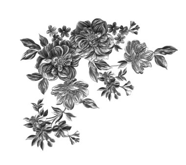 3 Boyutlu düğün çiçekleri, gümüş çiçekleri, metalik düğün çiçekleri tasarımı, lüks metalik çiçek arkaplanı, çiçek illüstrasyonu