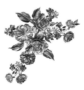 3 Boyutlu düğün çiçekleri, gümüş çiçekleri, metalik düğün çiçekleri tasarımı, lüks metalik çiçek arkaplanı, çiçek illüstrasyonu