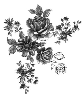 3 Boyutlu düğün çiçekleri, gümüş çiçekleri, metalik düğün çiçekleri tasarımı, lüks metalik çiçek arkaplanı, çiçek illüstrasyonu