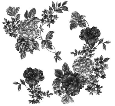 3 Boyutlu düğün çiçekleri, gümüş çiçekleri, metalik düğün çiçekleri tasarımı, lüks metalik çiçek arkaplanı, çiçek illüstrasyonu