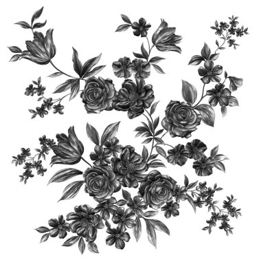 3 Boyutlu düğün çiçekleri, gümüş çiçekleri, metalik düğün çiçekleri tasarımı, lüks metalik çiçek arkaplanı, çiçek illüstrasyonu