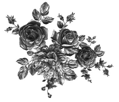 3 Boyutlu düğün çiçekleri, gümüş çiçekleri, metalik düğün çiçekleri tasarımı, lüks metalik çiçek arkaplanı, çiçek illüstrasyonu