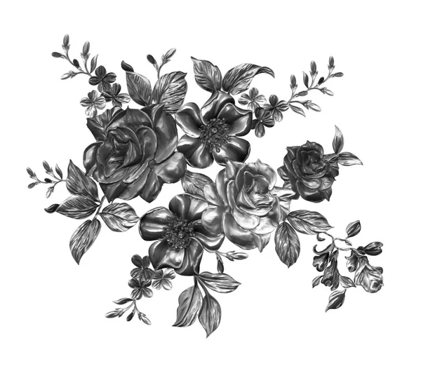 3 Boyutlu düğün çiçekleri, gümüş çiçekleri, metalik düğün çiçekleri tasarımı, lüks metalik çiçek arkaplanı, çiçek illüstrasyonu