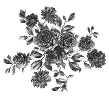 3 Boyutlu düğün çiçekleri, gümüş çiçekleri, metalik düğün çiçekleri tasarımı, lüks metalik çiçek arkaplanı, çiçek illüstrasyonu