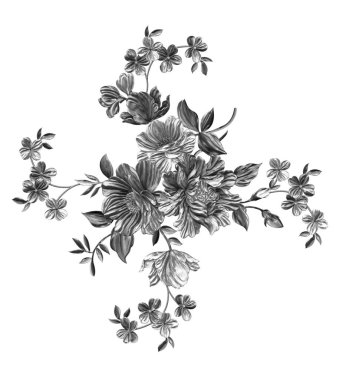 3 Boyutlu düğün çiçekleri, gümüş çiçekleri, metalik düğün çiçekleri tasarımı, lüks metalik çiçek arkaplanı, çiçek illüstrasyonu