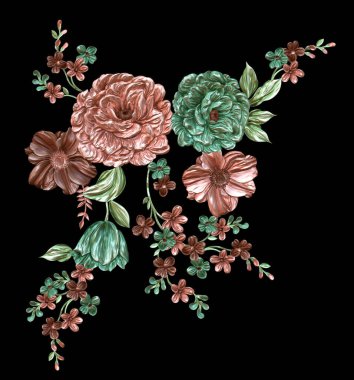 Soyut metalik çiçek tasarımı arka plan, Dijital çiçek boyası, Dekoratif çiçek tasarımı, Çiçek İllüstrasyonu, Kabartmalı çiçek deseni, 3 boyutlu çiçek deseni, düğün çiçekleri, düğün çiçeği süsü, Tekstil çiçek deseni, Atkı çiçeği deseni