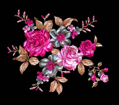Soyut metalik çiçek tasarımı arka plan, Dijital çiçek boyası, Dekoratif çiçek tasarımı, Çiçek İllüstrasyonu, Kabartmalı çiçek deseni, 3 boyutlu çiçek deseni, düğün çiçekleri, düğün çiçeği süsü, Tekstil çiçek deseni, Atkı çiçeği deseni