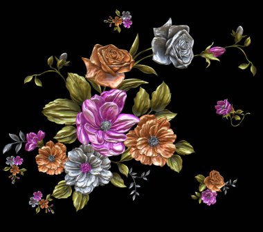 Soyut metalik çiçek tasarımı arka plan, Dijital çiçek boyası, Dekoratif çiçek tasarımı, Çiçek İllüstrasyonu, Kabartmalı çiçek deseni, 3 boyutlu çiçek deseni, düğün çiçekleri, düğün çiçeği süsü, Tekstil çiçek deseni, Atkı çiçeği deseni