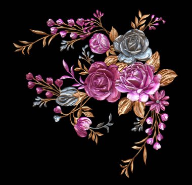 Soyut metalik çiçek tasarımı arka plan, Dijital çiçek boyası, Dekoratif çiçek tasarımı, Çiçek İllüstrasyonu, Kabartmalı çiçek deseni, 3 boyutlu çiçek deseni, düğün çiçekleri, düğün çiçeği süsü, Tekstil çiçek deseni, Atkı çiçeği deseni