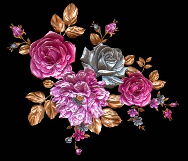 Soyut metalik çiçek tasarımı arka plan, Dijital çiçek boyası, Dekoratif çiçek tasarımı, Çiçek İllüstrasyonu, Kabartmalı çiçek deseni, 3 boyutlu çiçek deseni, düğün çiçekleri, düğün çiçeği süsü, Tekstil çiçek deseni, Atkı çiçeği deseni