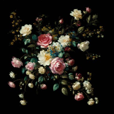 Modern İzlenimci Tarzında Soyut Renkli Çiçekler, Soyut Çiçek Çiçeği Hayat Boyama, Renkli Çiçeklerle Modern İzlenimcilik, Renkli Yağlı Çiçek Boyama, Çarpıcı Renkli Çiçek Boyama, Üretici, Yapay Zeka