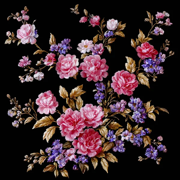 Abstraktní Barevné Květiny Moderním Impresionistickém Stylu Abstraktní Květinové Zátiší Malba — Stock fotografie