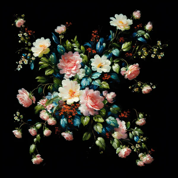 Modern İzlenimci Tarzında Soyut Renkli Çiçekler, Soyut Çiçek Çiçeği Hayat Boyama, Renkli Çiçeklerle Modern İzlenimcilik, Renkli Yağlı Çiçek Boyama, Çarpıcı Renkli Çiçek Boyama, Üretici, Yapay Zeka