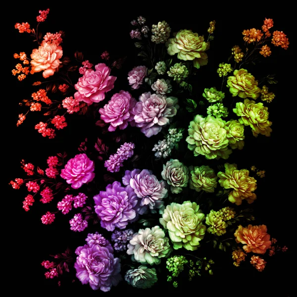 Abstrakcyjne Kolorowe Kwiaty Nowoczesnym Stylu Impresjonistycznym Abstrakcyjny Kwiatowy Martwa Natura — Zdjęcie stockowe