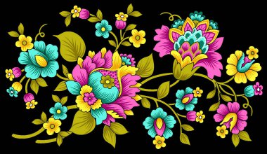 Düğün davetiyeleri için şık bir çiçek motifi