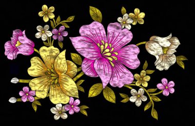 Yazdırma için geleneksel metalik çiçek motifi.