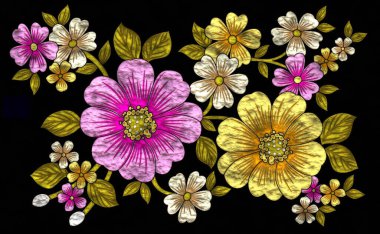 Barok tarzı parlak detaylarla süslenmiş çiçek süsü..