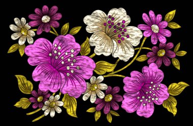 Yanmış metal efekti çiçek çizimi