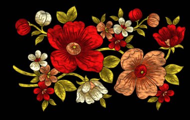 Parlak bitişli süslü botanik kompozisyonu