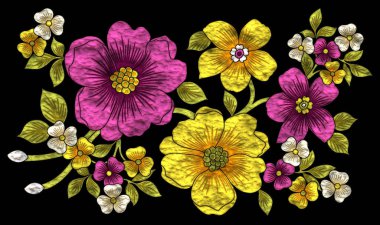 Grunge bitişli metalik bahçe çiçekleri