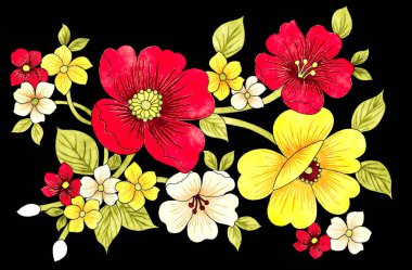 Çiçek açan dal illüstrasyon tasarımı